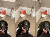 Em gái lút lút bú mút tại wc nam trong siêu thị